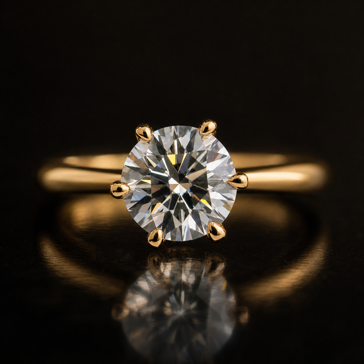 Diamond solitaire engagement ring