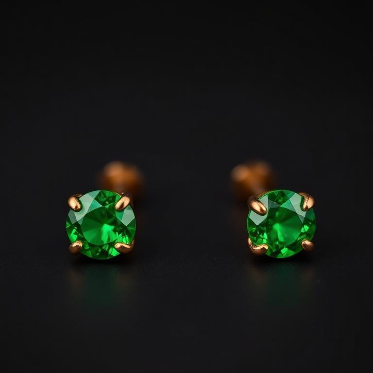 Emerald Stud Earrings