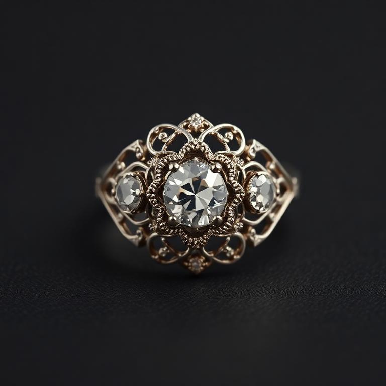 Art Deco Diamond Filigree Ring