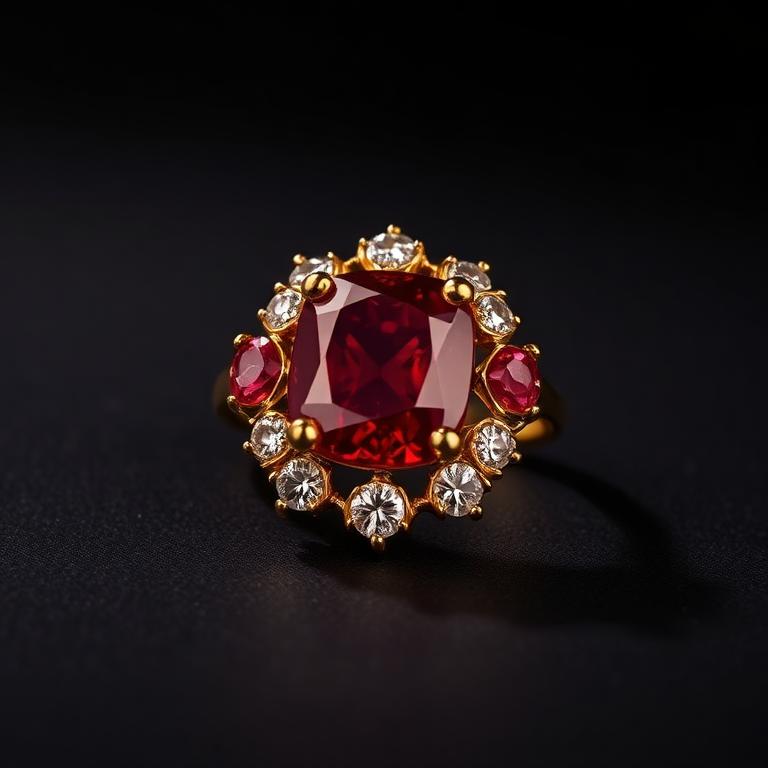 1960s Cocktail Ring, Ruby & Diamond