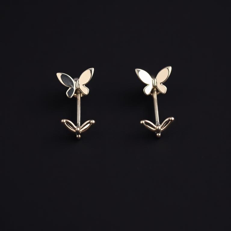 Earring Post & Butterfly Pair