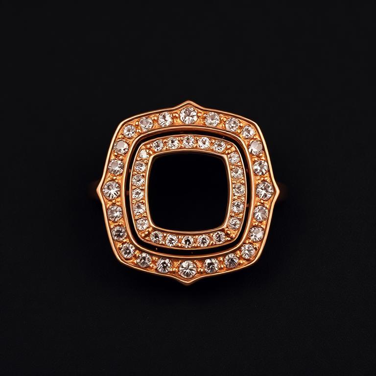 Cushion Halo Semi-Mount, Rose Gold
