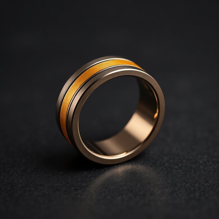 Men's Tungsten & Gold Inlay Band